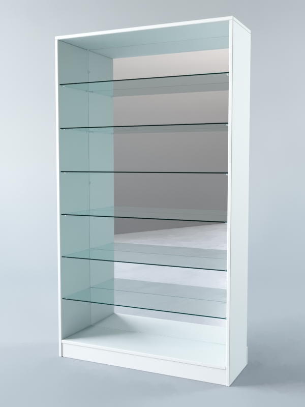 Витрина АСТРА ХИТ ПРОДАЖ №12 (без дверок, задняя стенка - зеркало), Белый