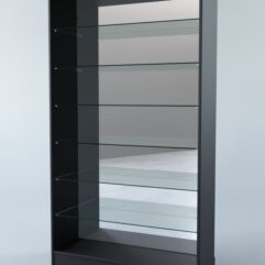 Витрина АСТРА ХИТ ПРОДАЖ №12 (без дверок, задняя стенка - зеркало), Черный