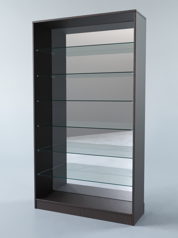 Витрина АСТРА ХИТ ПРОДАЖ №12 (без дверок, задняя стенка - зеркало), Дуб Венге