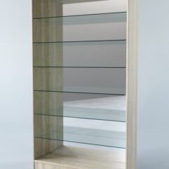 Витрина АСТРА ХИТ ПРОДАЖ №12 (без дверок, задняя стенка - зеркало), Дуб Сонома