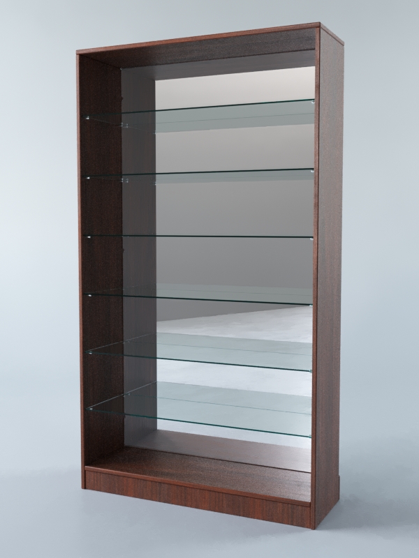 Витрина АСТРА ХИТ ПРОДАЖ №12 (без дверок, задняя стенка - зеркало), Орех