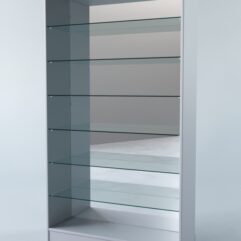 Витрина АСТРА ХИТ ПРОДАЖ №12 (без дверок, задняя стенка - зеркало), Серый