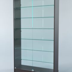 Витрина АСТРА ХИТ ПРОДАЖ №9 (с дверками, задняя стенка - стекло), Дуб Венге