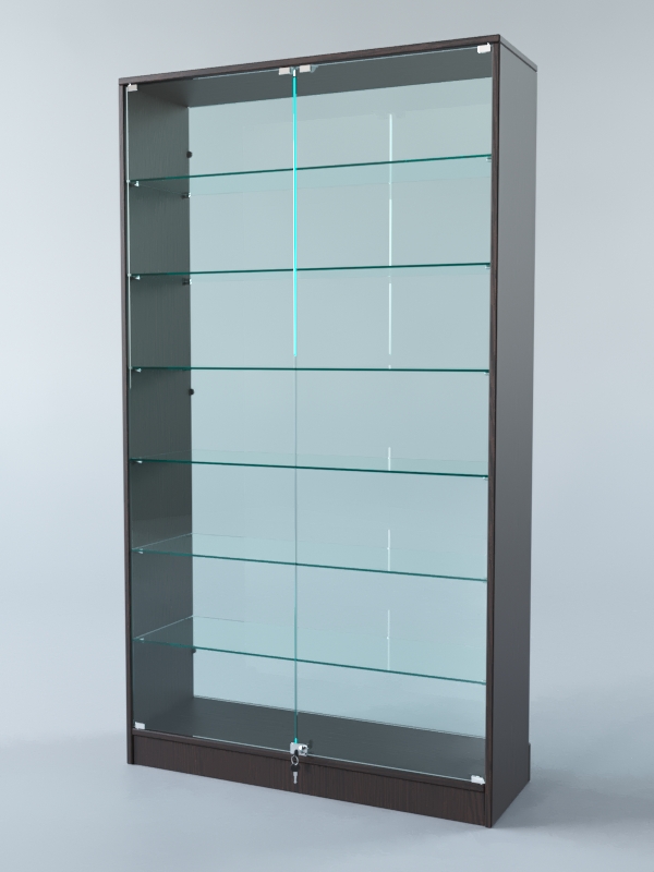 Витрина АСТРА ХИТ ПРОДАЖ №9 (с дверками, задняя стенка - стекло), Дуб Венге