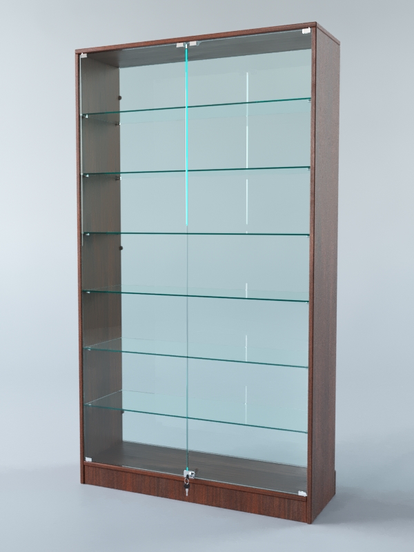 Витрина АСТРА ХИТ ПРОДАЖ №9 (с дверками, задняя стенка - стекло), Орех