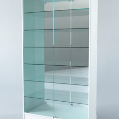 Витрина АСТРА ХИТ ПРОДАЖ №11 (с дверками, задняя стенка - зеркало), Белый