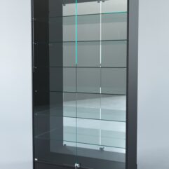 Витрина АСТРА ХИТ ПРОДАЖ №11 (с дверками, задняя стенка - зеркало), Черный