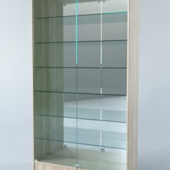 Витрина АСТРА ХИТ ПРОДАЖ №11 (с дверками, задняя стенка - зеркало), Дуб Сонома