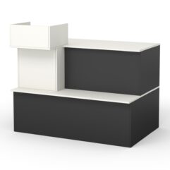 Кассовый стол №9 левосторонний, Черный и Белый