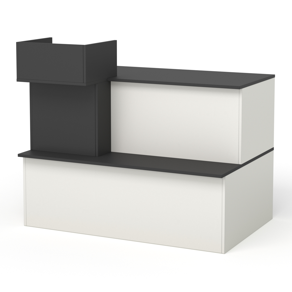 Кассовый стол №9 левосторонний, Белый и Черный