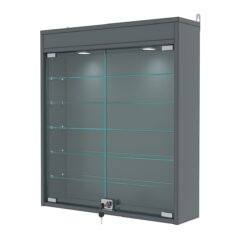 Витрина настенная №1-7А с подсветкой, Темно-Серый