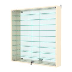 Витрина настенная №4-6А с зеркалом, Крем Вайс