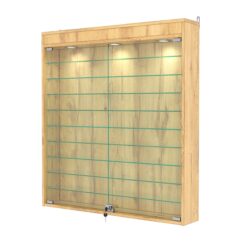 Витрина настенная №4-7А с подсветкой, Дуб Золотистый