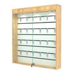 Витрина настенная №4-2Б с экономпанелью, без полок, с подсветкой, Дуб Золотистый