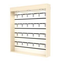 Витрина настенная №4-2В с экономпанелью, без полок, с подсветкой, Крем Вайс