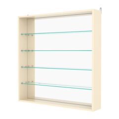 Витрина настенная №4-2Г с зеркалом, Крем Вайс