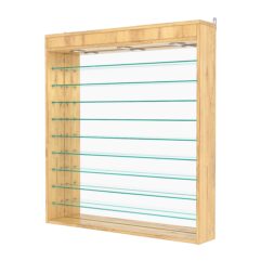 Витрина настенная №4-8Г с зеркалом и с подсветкой, Дуб Золотистый