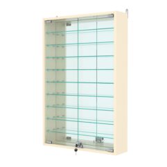 Витрина настенная №2-6А с зеркалом, Крем Вайс