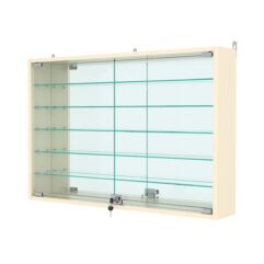 Витрина настенная №3-6А с зеркалом, Крем Вайс