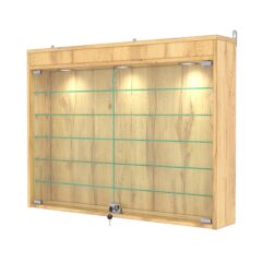 Витрина настенная №3-7А с подсветкой, Дуб Золотистый