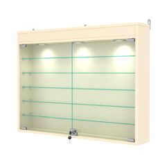 Витрина настенная №3-7А с подсветкой, Крем Вайс