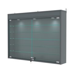 Витрина настенная №3-7А с подсветкой, Темно-Серый