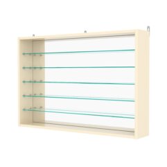 Витрина настенная №3-6Г с зеркалом, Крем Вайс