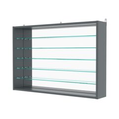 Витрина настенная №3-6Г с зеркалом, Темно-Серый