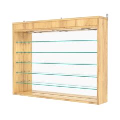 Витрина настенная №3-8Г с зеркалом и с подсветкой, Дуб Золотистый