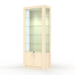Витрина МОДЕРН №7 (с дверками, задняя стенка - ДВП), Крем Вайс