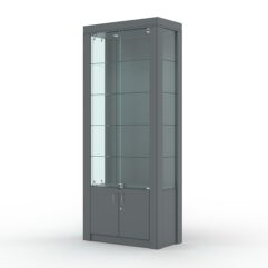 Витрина МОДЕРН №7 (с дверками, задняя стенка - ДВП), Темно-Серый