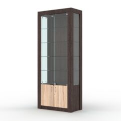 Витрина МОДЕРН №7 (с дверками, задняя стенка - ДВП), Дуб Венге и Дуб Сонома
