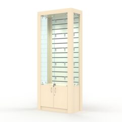 Витрина МОДЕРН №10 (с дверками, задняя стенка - экономпанель), Крем Вайс