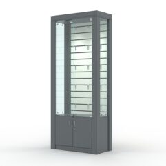 Витрина МОДЕРН №10 (с дверками, задняя стенка - экономпанель), Темно-Серый