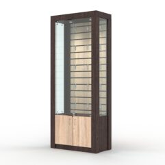 Витрина МОДЕРН №10 (с дверками, задняя стенка - экономпанель), Дуб Венге и Дуб Сонома