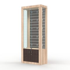 Витрина МОДЕРН №10 (с дверками, задняя стенка - экономпанель), Дуб Сонома + Дуб Венге