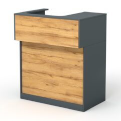 Кассовый стол Эксперт левосторонний, Темно-серый и Дуб Золотистый