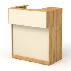 Кассовый стол Эксперт левосторонний, Дуб Золотистый и Крем Вайс