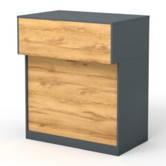 Прилавок Эксперт №4, Темно-серый и Дуб Золотистый