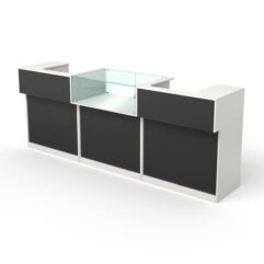 Комплект прилавков и кассовых столов Эксперт №1, Белый и Черный