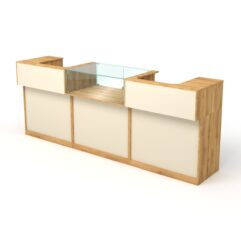 Комплект прилавков и кассовых столов Эксперт №1, Дуб Золотистый и Крем Вайс