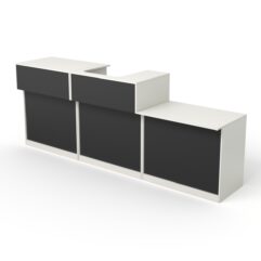 Комплект прилавков и кассовых столов Эксперт №3, Белый и Черный