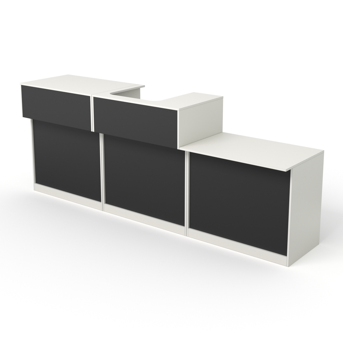 Комплект прилавков и кассовых столов Эксперт №3, Белый и Черный