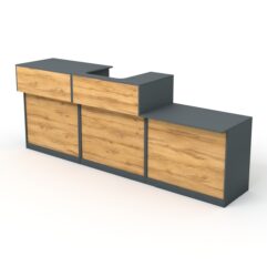 Комплект прилавков и кассовых столов Эксперт №3, Темно-серый и Дуб Золотистый