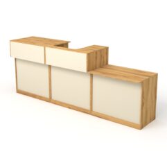 Комплект прилавков и кассовых столов Эксперт №3, Дуб Золотистый и Крем Вайс