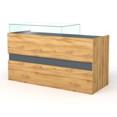 Кассовый стол №10, Темно-серый и Дуб Золотистый