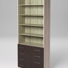 Стеллаж ДОМАШНИЙ для книг №2, Дуб Сонома и Дуб Венге