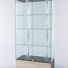 Витрина ХАЙТЕК №4-1 (задняя стенка - стекло), Дуб Венге + Дуб Сонома