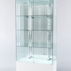 Витрина ХАЙТЕК №4-2 (задняя стенка - зеркало), Белый