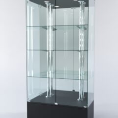 Витрина ХАЙТЕК №4-2 (задняя стенка - зеркало), Черный